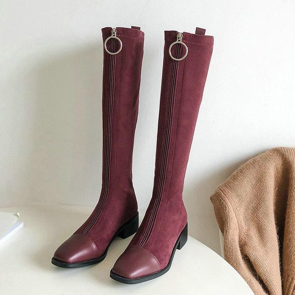 eshtonshero cow suede riding boots knee high boots women square heels woman shoes round toe winter motorcycle size 3-11, Black
eshtonshero cow suede riding boots knee high boots women square heels woman shoes round toe winter motorcycle size 3-11, Black