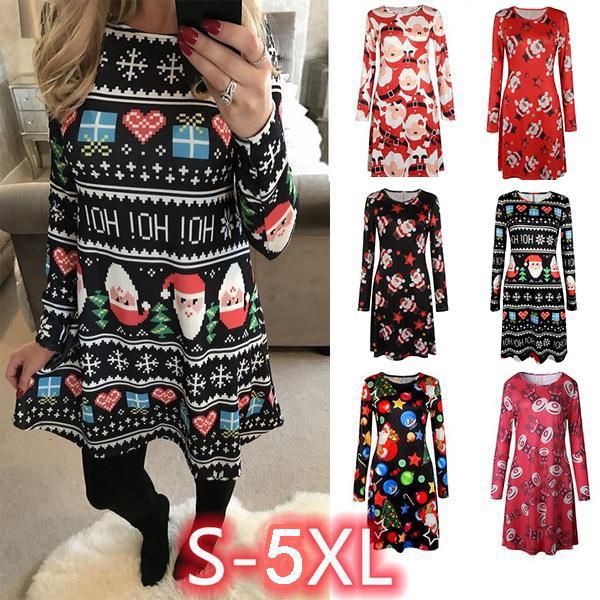 casual dresses women santa claus elk snowman christmas tree printed dress o-neck long sleeve loose party gifts, Black;gray
casual dresses women santa claus elk snowman christmas tree printed dress o-neck long sleeve loose party gifts, Black;gray