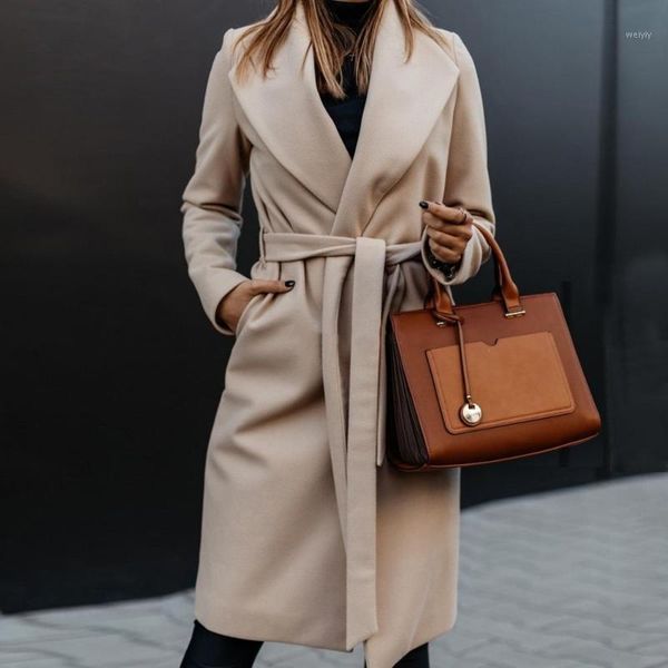 winter women trench coat casual belt lapel collar open stitch woolen female coat fashion warm pocket plus size long outwear1, Black
winter women trench coat casual belt lapel collar open stitch woolen female coat fashion warm pocket plus size long outwear1, Black