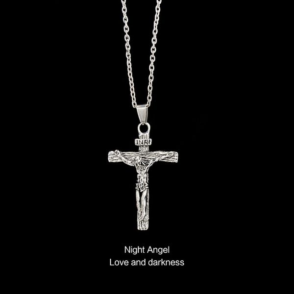 simple dark wind jesus cross necklace old punk hip hop accessories sweater chain men and women, Silver
simple dark wind jesus cross necklace old punk hip hop accessories sweater chain men and women, Silver