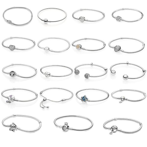 925 sterling silver luxury jewelry women snake chain european american bead bracelet 16cm-21cm fit charm scattered beads for pandora, Black
925 sterling silver luxury jewelry women snake chain european american bead bracelet 16cm-21cm fit charm scattered beads for pandora, Black