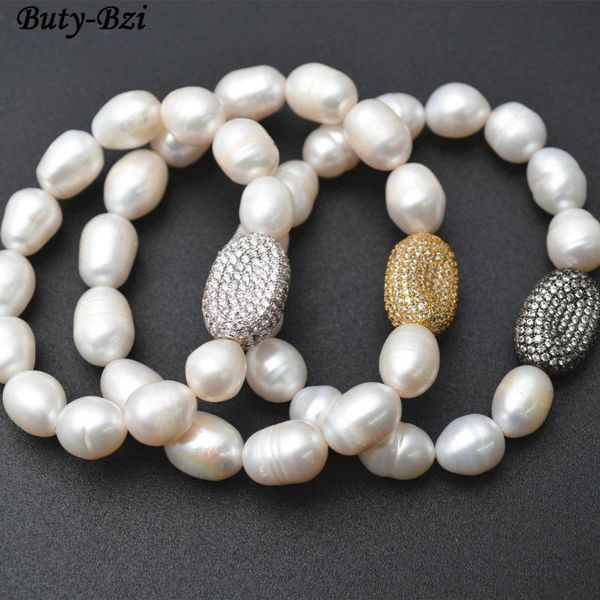 beaded, strands paved cz metal oval nugget charm natural fresh water pearl beads elastic line bracelets party jewelry, Black
beaded, strands paved cz metal oval nugget charm natural fresh water pearl beads elastic line bracelets party jewelry, Black