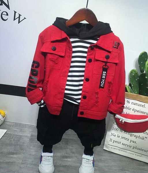 clothing sets boys clothes spring autumn children denim jacket + striped hoodie pants 3pcs kid 2-6years1, White
clothing sets boys clothes spring autumn children denim jacket + striped hoodie pants 3pcs kid 2-6years1, White