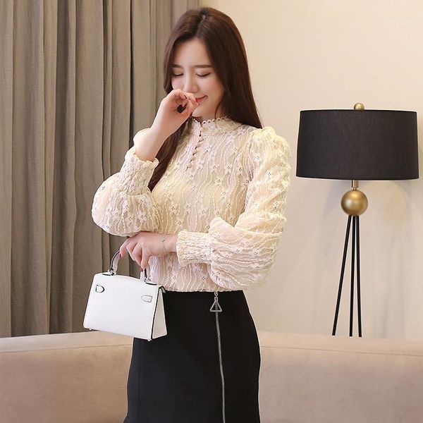 women's blouses & shirts 2021 spring fashion clothing stand collar lantern long sleeves solid color lace blouse female1, White
women's blouses & shirts 2021 spring fashion clothing stand collar lantern long sleeves solid color lace blouse female1, White