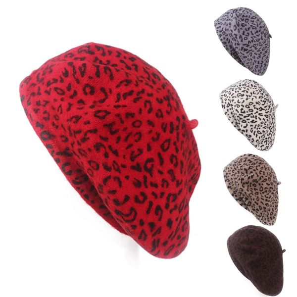 fashion women beret cap autumn winter wool leopard printed 5 colors beanie hat, Blue;gray
fashion women beret cap autumn winter wool leopard printed 5 colors beanie hat, Blue;gray