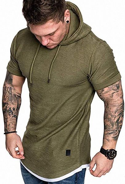 men's casual hooded t-shirts - fashion short sleeve solid color pullover summer blouse i6nx#, Black
men's casual hooded t-shirts - fashion short sleeve solid color pullover summer blouse i6nx#, Black