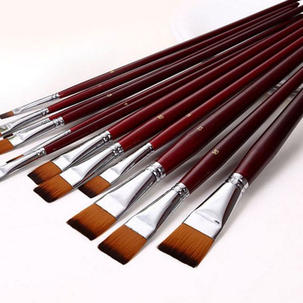 two-color nylon hair flat peak oil brush 12 pcs sets of brushes art water-colour paint brush school educational supplies, Black;red
two-color nylon hair flat peak oil brush 12 pcs sets of brushes art water-colour paint brush school educational supplies, Black;red