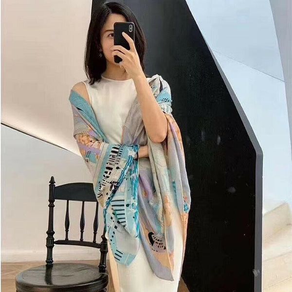 70% cashmere 30% silk scarf women fashion thin shawl kerchief horse castle print big blanket stole scarfs for ladies 53"x53, Blue;gray
70% cashmere 30% silk scarf women fashion thin shawl kerchief horse castle print big blanket stole scarfs for ladies 53"x53, Blue;gray
