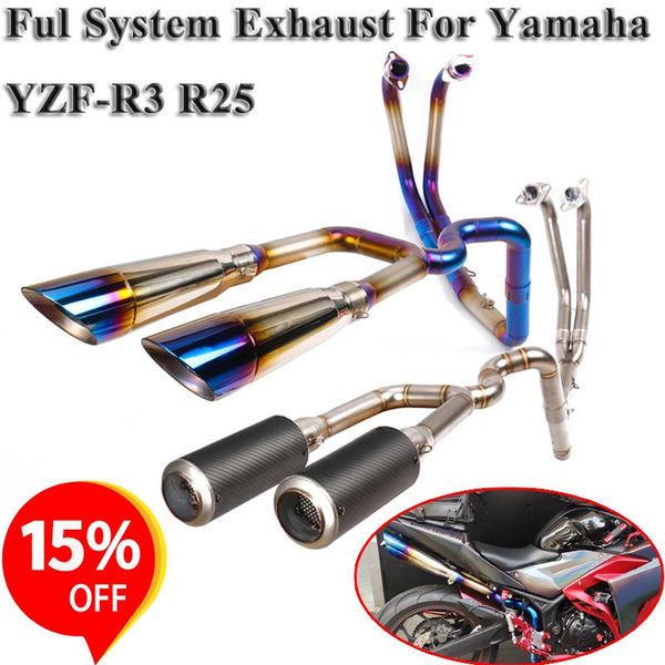 slip on for r3 yzf r25 yzf-r3 motorcycle full system gp exhaust muffler escape modified front connection middle link pipe
slip on for r3 yzf r25 yzf-r3 motorcycle full system gp exhaust muffler escape modified front connection middle link pipe