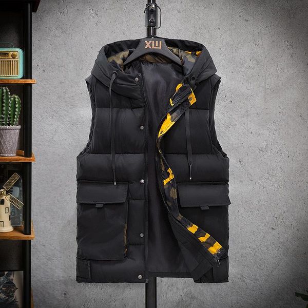 vest men matching down cotton waistcoat autumn and winter hooded multi-pockets tooling cold protective jacket kg-234, Black;white
vest men matching down cotton waistcoat autumn and winter hooded multi-pockets tooling cold protective jacket kg-234, Black;white