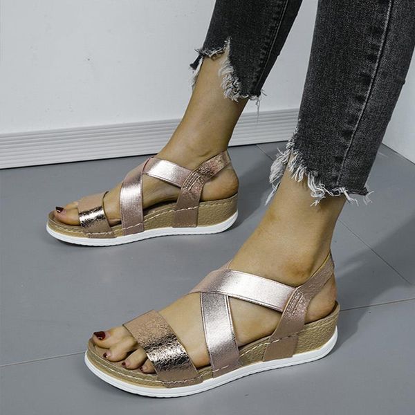 dress shoes 2021 summer women's sandals elastic pu casual gold bling women platform wedges sandalias ladies female plus size, Black
dress shoes 2021 summer women's sandals elastic pu casual gold bling women platform wedges sandalias ladies female plus size, Black