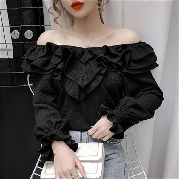 2021 new chiffon blouse women long sleeve solid ruffles neck fashion korean style female clothes new women's autumn vkbh, White
2021 new chiffon blouse women long sleeve solid ruffles neck fashion korean style female clothes new women's autumn vkbh, White
