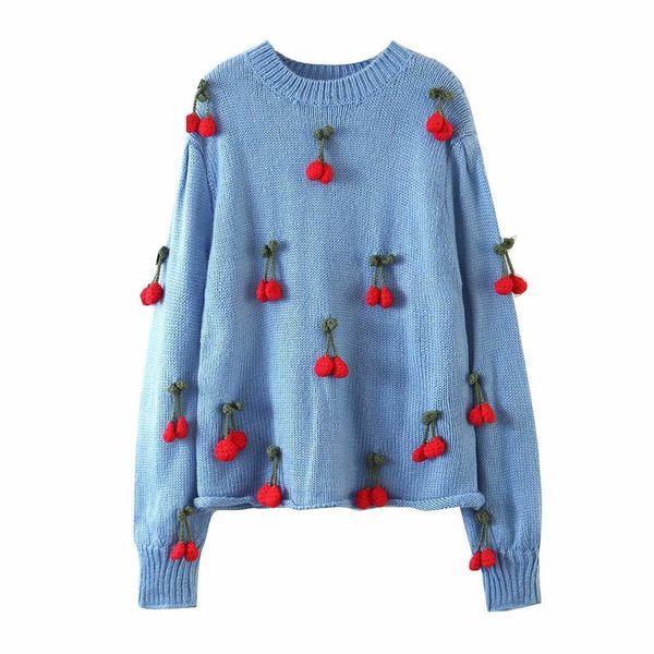 2021 new autumn europe and the united states women's hand knits cherry ladies sweater knitting unlined upper garment mu7z, Black;white
2021 new autumn europe and the united states women's hand knits cherry ladies sweater knitting unlined upper garment mu7z, Black;white