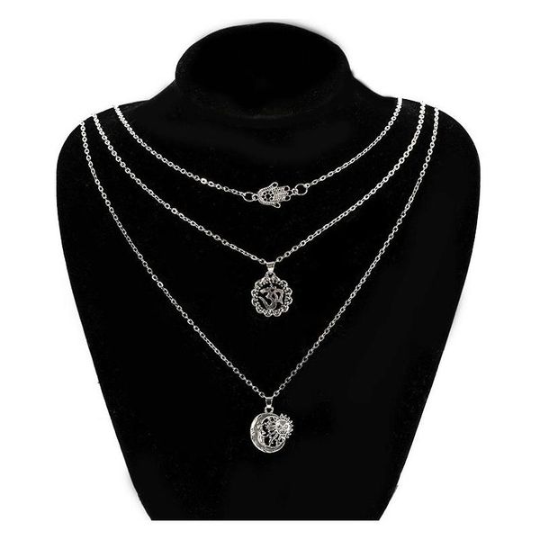 europe and the united states 3d palm sun multi-layer necklace whole sqcmnk beauty888, Silver
europe and the united states 3d palm sun multi-layer necklace whole sqcmnk beauty888, Silver
