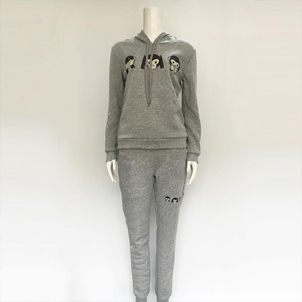 4 color 4 sizes women sportswear sweat suit winter monkey printed sweatshirt pant two piece set female tracksuit clothing outfit, Gray
4 color 4 sizes women sportswear sweat suit winter monkey printed sweatshirt pant two piece set female tracksuit clothing outfit, Gray