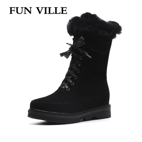 fun ville 2020 new fashion women ankle boots natural cow suede winter warm wool snow boots thick platform woman flats, Black
fun ville 2020 new fashion women ankle boots natural cow suede winter warm wool snow boots thick platform woman flats, Black