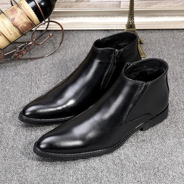 boots short black genuine leather high shoes men's botas de hombre pointed toe ankle cow work & safety
boots short black genuine leather high shoes men's botas de hombre pointed toe ankle cow work & safety