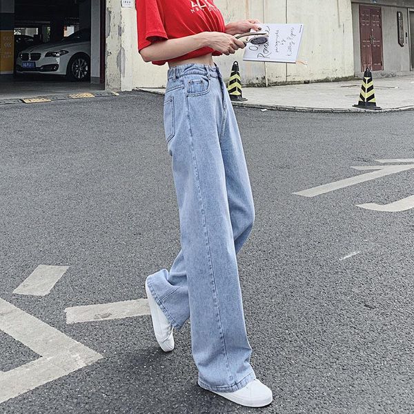 wide leg jeans women's pants spring and summer 2020 spring high waist drape retro hong kong style chic loose straight tube pant, Blue
wide leg jeans women's pants spring and summer 2020 spring high waist drape retro hong kong style chic loose straight tube pant, Blue