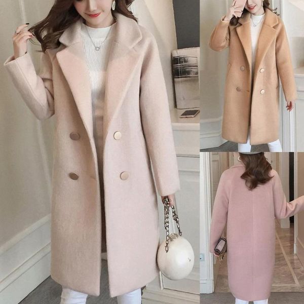 2020 coat women wool plus size autumn winter solid lapel long sleeve button coat cashmere woolen winter, Black
2020 coat women wool plus size autumn winter solid lapel long sleeve button coat cashmere woolen winter, Black