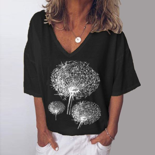 new dandelion print t-shirt for women's clothing in spring and summer of exclent 2021 fashion black friday ywfs, Black;brown
new dandelion print t-shirt for women's clothing in spring and summer of exclent 2021 fashion black friday ywfs, Black;brown