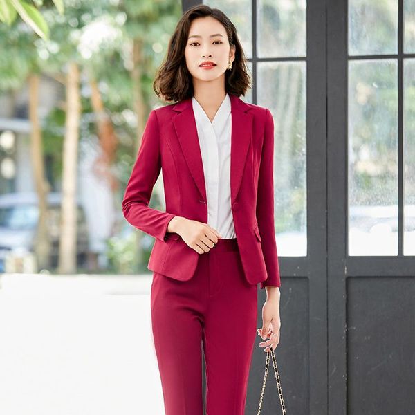 high-quality elegant professional women's pants suits autumn and winter ladies office jackets casual trousers two-piece suit, White
high-quality elegant professional women's pants suits autumn and winter ladies office jackets casual trousers two-piece suit, White