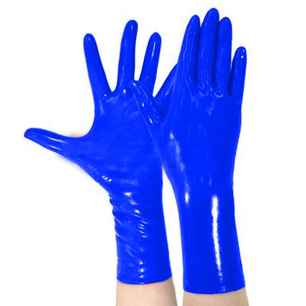 12 colors glossy surface women five fingers gloves short style wrist gloves punk gothic cosplay mittens stage performance props 201020, Blue;gray 
12 colors glossy surface women five fingers gloves short style wrist gloves punk gothic cosplay mittens stage performance props 201020, Blue;gray