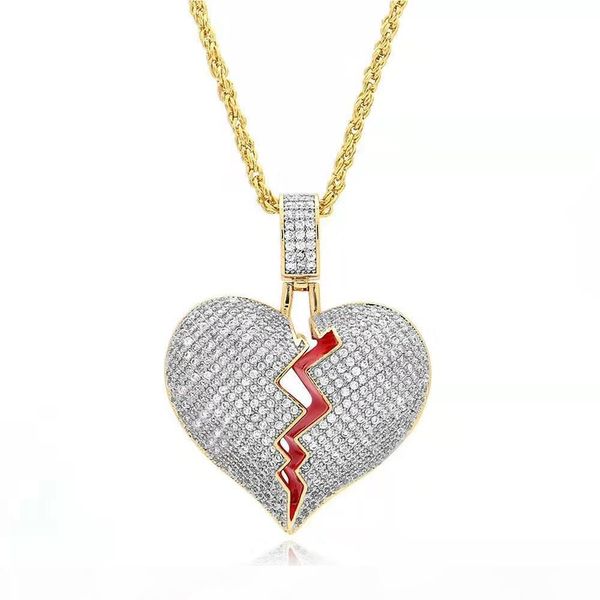 hip hop broken heart pendant necklace diamonds pendants golden silver twist chain jewelry sweater chain accessories 2018 new ing
hip hop broken heart pendant necklace diamonds pendants golden silver twist chain jewelry sweater chain accessories 2018 new ing