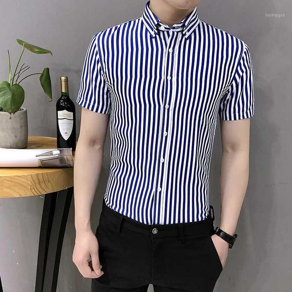 yasuguoji new men formal shirts short sleeve mens dress shirts men slim fit work vertical striped for1, White;black 
yasuguoji new men formal shirts short sleeve mens dress shirts men slim fit work vertical striped for1, White;black