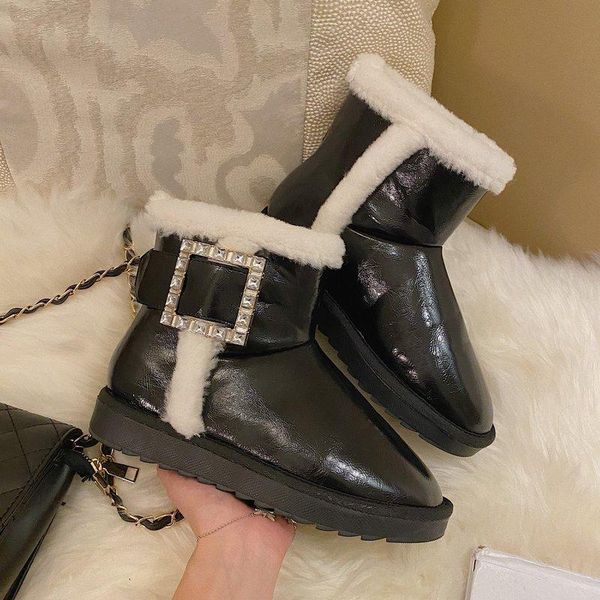 2020 fashion women winter boots leather fur casual snow boots for woman warm shoes waterproof flats rhinestone women's, Black
2020 fashion women winter boots leather fur casual snow boots for woman warm shoes waterproof flats rhinestone women's, Black
