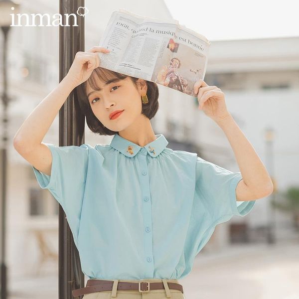 2020 summer new arriavl pure cotton lapel cute embroidered loose short sleeve blouse, White
2020 summer new arriavl pure cotton lapel cute embroidered loose short sleeve blouse, White
