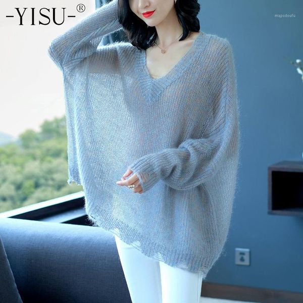 yisu 2020 autumn mohair sweater loose thin sweater women v neck cracked sleeve knitted sweaters female knitwear wool pullover1, White;black
yisu 2020 autumn mohair sweater loose thin sweater women v neck cracked sleeve knitted sweaters female knitwear wool pullover1, White;black