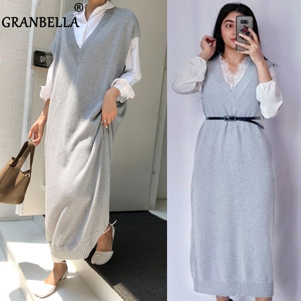 new arrival 2020 long sweater dress side pocket loose knitted sleeveless women vest casual autumn dresses with belt c1024, Black;gray
new arrival 2020 long sweater dress side pocket loose knitted sleeveless women vest casual autumn dresses with belt c1024, Black;gray