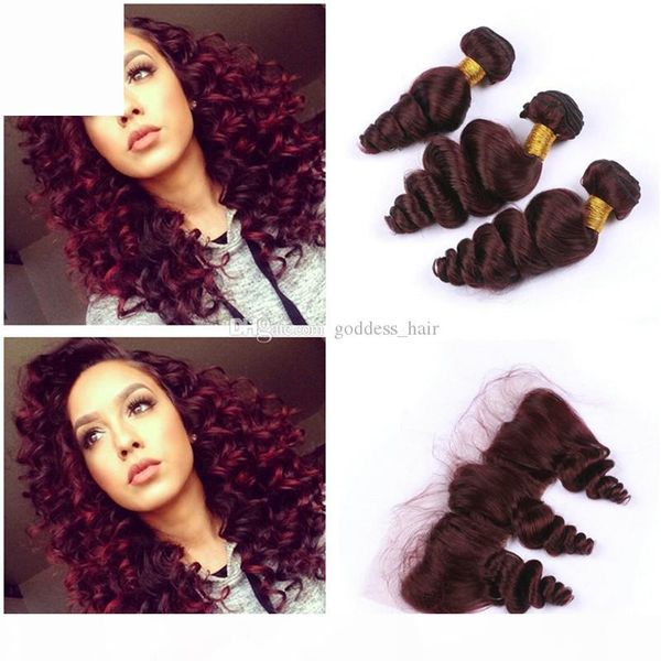 burgundy loose wave 13x4 lace frontal with 3bundles extension wine red 99j loose wave hair weft with frontal closure 4pcs lot, Black
burgundy loose wave 13x4 lace frontal with 3bundles extension wine red 99j loose wave hair weft with frontal closure 4pcs lot, Black