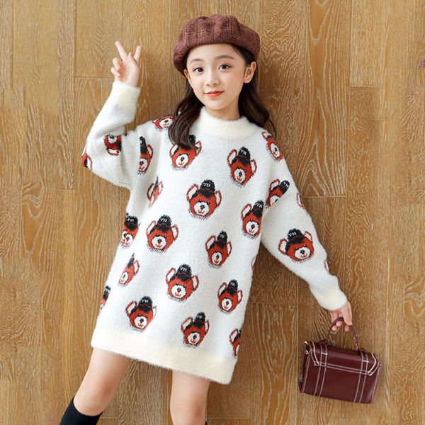 new 2020 basic drs autumn and winter skirt girl's long bear children's white knitting sweater, Blue
new 2020 basic drs autumn and winter skirt girl's long bear children's white knitting sweater, Blue