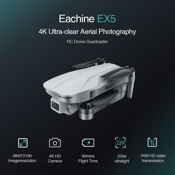 eachine ex5 rc quadcopter drone helicopter 4k gps hd mini camera professional with gps 1000 200 meters 5g wifi fpv racing toys
eachine ex5 rc quadcopter drone helicopter 4k gps hd mini camera professional with gps 1000 200 meters 5g wifi fpv racing toys