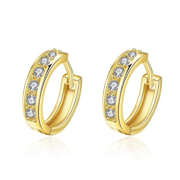 hoop & huggie s gold color small earrings with clear zircon women fashion jewelry wedding gift quality, Golden;silver
hoop & huggie s gold color small earrings with clear zircon women fashion jewelry wedding gift quality, Golden;silver