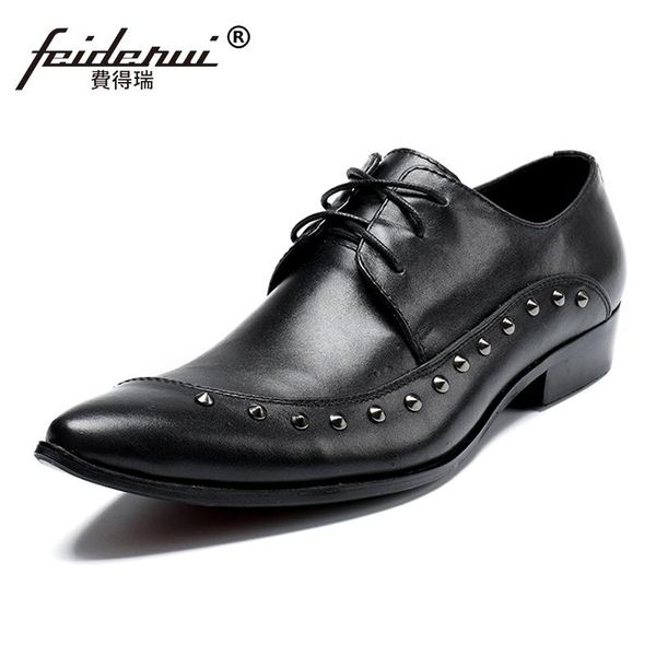 plus size italian pointed toe derby man modern footwear luxury genuine leather wedding party men's studded runway shoes sl169, Black
plus size italian pointed toe derby man modern footwear luxury genuine leather wedding party men's studded runway shoes sl169, Black