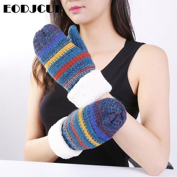 winter gloves women outdoor ski plush knitting glove color mixing stripe wool knit warm guantes full finger mittens thicken, Blue;gray
winter gloves women outdoor ski plush knitting glove color mixing stripe wool knit warm guantes full finger mittens thicken, Blue;gray