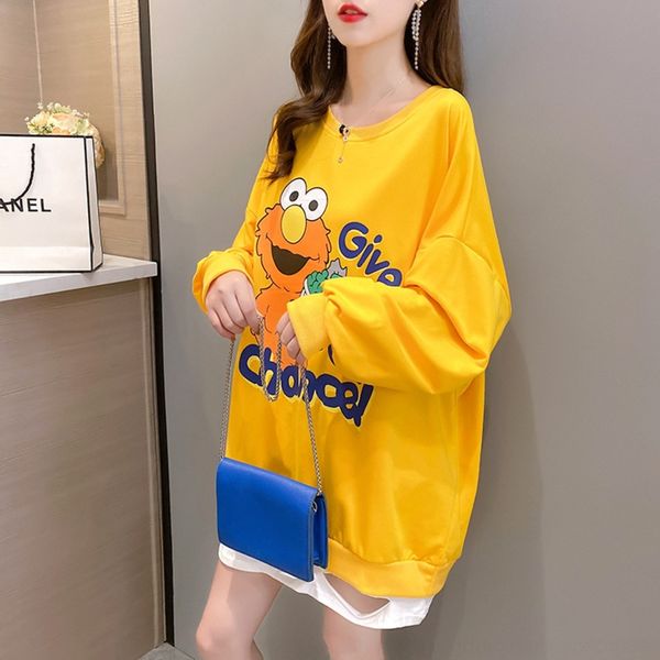 gkazz super size sweater loose new korean thin large long sleeve round neck fake two autumn mid-length sweatersweater women's ocp, Black
gkazz super size sweater loose new korean thin large long sleeve round neck fake two autumn mid-length sweatersweater women's ocp, Black