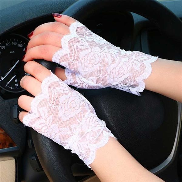 spring and summer womens sunscreen short fashion fingerless lace semi-finger driving gloves, Blue;gray
spring and summer womens sunscreen short fashion fingerless lace semi-finger driving gloves, Blue;gray