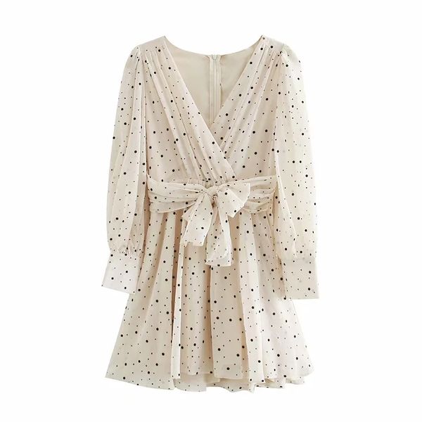 2021 new woman polka dot mini dress long sleeve v-neckline zip fastening white women's dresses for summer i8l1, Black;gray
2021 new woman polka dot mini dress long sleeve v-neckline zip fastening white women's dresses for summer i8l1, Black;gray
