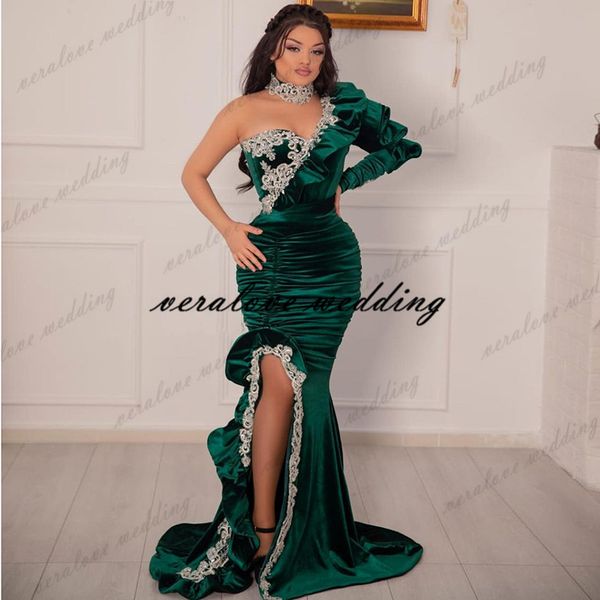 vestidos de novia evening dress mermid split 2021 velvet one shoulder long sleeves middle east prom party gowns formal wear, Black
vestidos de novia evening dress mermid split 2021 velvet one shoulder long sleeves middle east prom party gowns formal wear, Black