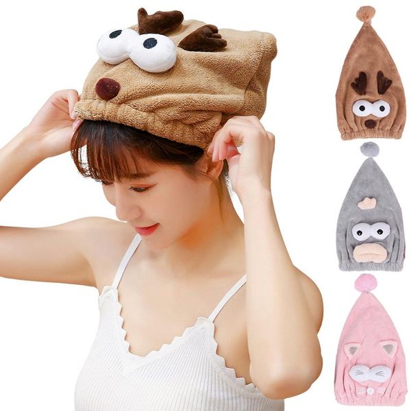 cartoon coral fleece hair towel quick dry turban shower hair drying wrap head cap women men bathing cap home textile d30
cartoon coral fleece hair towel quick dry turban shower hair drying wrap head cap women men bathing cap home textile d30