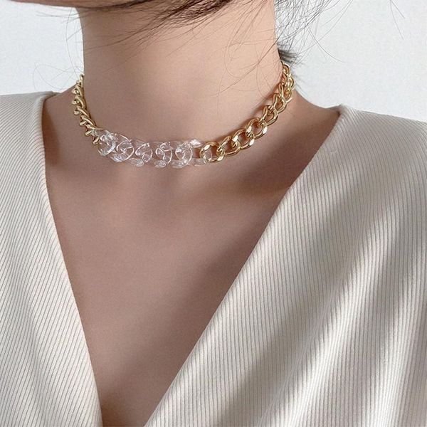 aomu 2020 korea transparent acrylic clavicle chain metal thick chain necklacetemperament for women girls jewelry party, Golden;silver
aomu 2020 korea transparent acrylic clavicle chain metal thick chain necklacetemperament for women girls jewelry party, Golden;silver