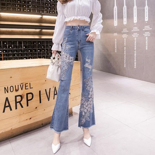 women's jeans 2021 women's pants korean version of high waist micro horn three-dimensional flower tassel spring fashion1, Blue
women's jeans 2021 women's pants korean version of high waist micro horn three-dimensional flower tassel spring fashion1, Blue