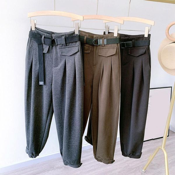 woolen with belt solid safari women harem pants high waist pocket loose female trousers 20201016xhy1, Black;white
woolen with belt solid safari women harem pants high waist pocket loose female trousers 20201016xhy1, Black;white