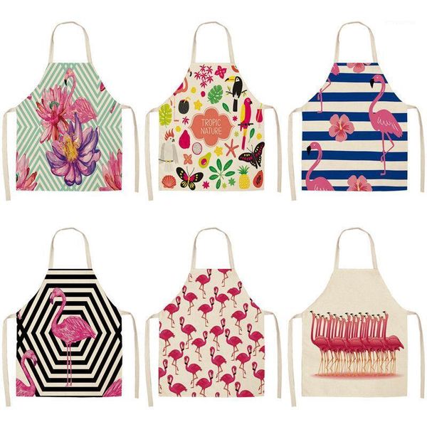 1pcs flamingo leaf pattern cotton linen aprons home cooking baking coffee shop cleaning aprons kitchen accessories 53*65cm a10101 
1pcs flamingo leaf pattern cotton linen aprons home cooking baking coffee shop cleaning aprons kitchen accessories 53*65cm a10101