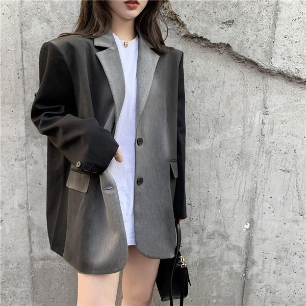 women's suits & blazers 2021 spring autumn casual loose jackets work office lady suit business female england style blazer coat, White;black
women's suits & blazers 2021 spring autumn casual loose jackets work office lady suit business female england style blazer coat, White;black