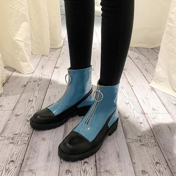winter color matching leather martin boots thick-soled comfortable women's boots, Black
winter color matching leather martin boots thick-soled comfortable women's boots, Black