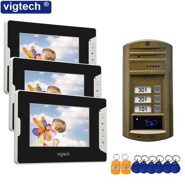 7'' color home door intercom system muiti family video door phone device access control with 1/2 / 3monitors for apartments
7'' color home door intercom system muiti family video door phone device access control with 1/2 / 3monitors for apartments